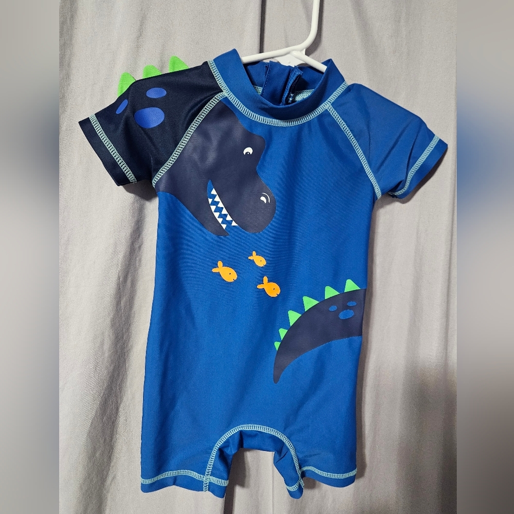 Carters One Piece Swim Suit With Zipper, 6 Months,‎ Dinosaur